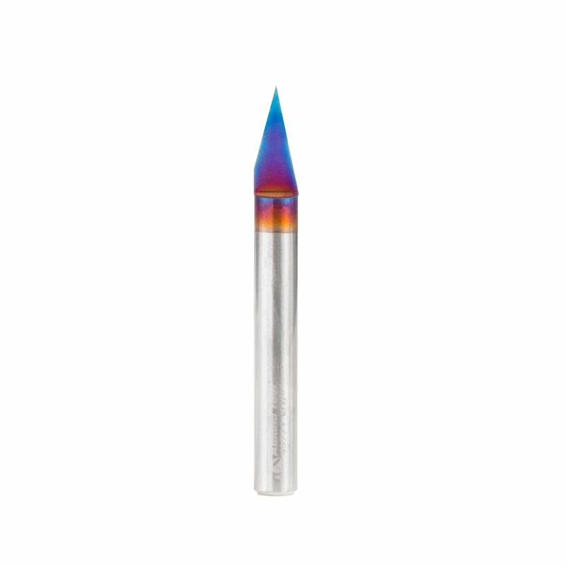 45771-K 30° Solid Carbide Engraving / Carving Router Bit, 0.005 Tip Width x 1/4 Inch Shank